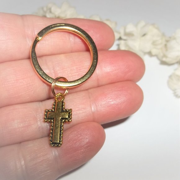 Keychain Keyring Cross Key Chain Ring Holder Organizer Gift Idea Accessory A181 - Picture 4 of 6